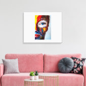 Peinture "demi-visage" art mural (Insitu(Salon))