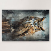 Peinture d'encre d'un puzzle de chouette (Horizontal)