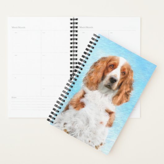 Peinture d'espagnol Welsh Springer - Art original  (Devant avec enveloppe)