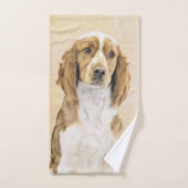 Peinture d'espagnol Welsh Springer - Art original (Serviette à main)