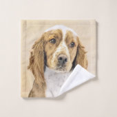 Peinture d'espagnol Welsh Springer - Art original (Gant de toilette)