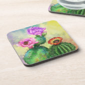 Peinture Dessous de verre de cactus rouge violet (Côté gauche)