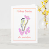 Peinture d'oiseaux, Carte d'anniversaire, ajouter  (Fleur jaune)