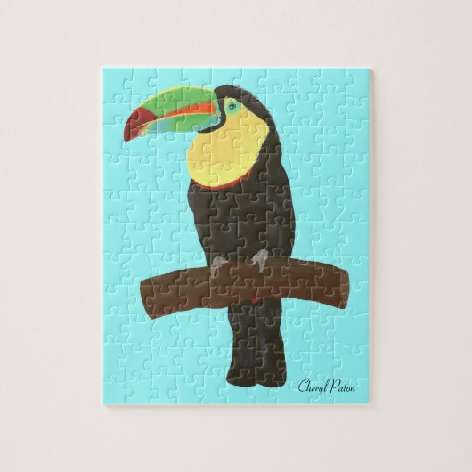 Peinture d'oiseaux Toucan coloré, Puzzle photo (Vertical)