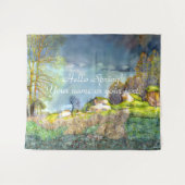 Peinture d'orage de printemps Aquarelle Tapisserie (Devant (Horizontal))