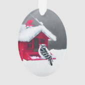 Peinture Downy Woodpecker - Art original pour oise (dos)