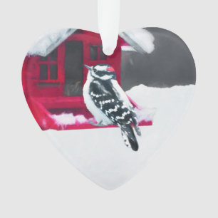 Peinture Downy Woodpecker - Art original pour oise