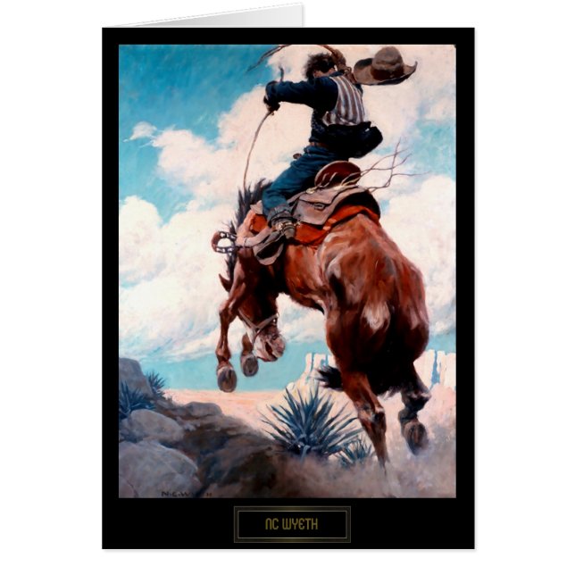 Peinture du Far West de NC Wyeth "Bucking" (Devant)
