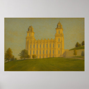 Peinture du temple de Manti Utah ™ LDS affiche d'a