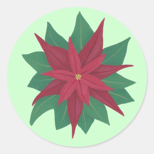 Peinture d'un Stickers de Noël à fleurs de Poinset (Devant)