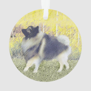 Peinture en teint de Keeshond - jolie art original