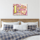 Peinture en toile d'art en toile d'amour rose doux (Insitu(Chambre))