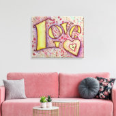 Peinture en toile d'art en toile d'amour rose doux (Insitu(Salon))