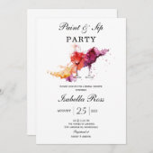 Peinture et Sip Invitation de la douche nuptiale (Devant / Derrière)