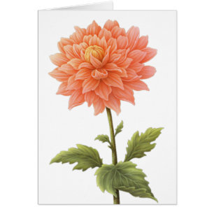 Peinture florale à fleurs Orange Dahlia