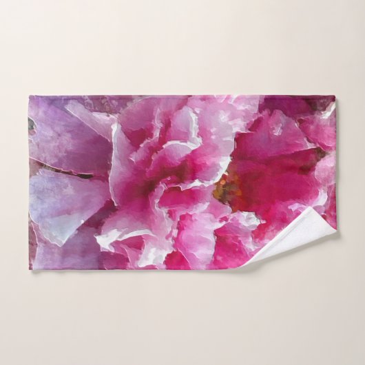 *~* Peinture florale originale à l'oeillet rose AR (Serviette à main)