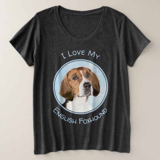 Peinture Foxhound en anglais - Joli art original c (Design devant)