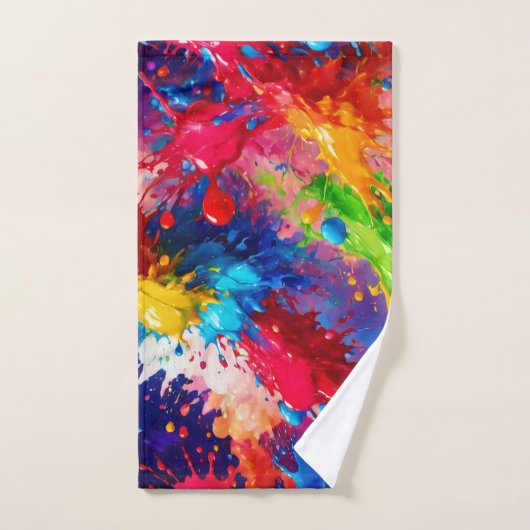 Peinture humide colorée design (Serviette à main)