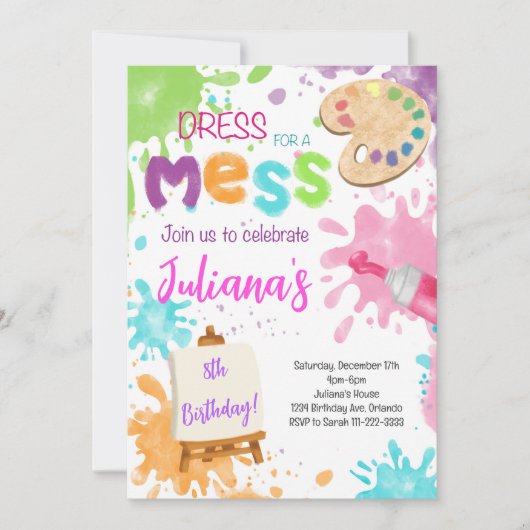 Peinture Invitation Anniversaire (Devant)