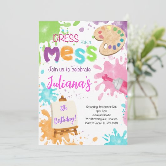 Peinture Invitation Anniversaire (Debout devant)