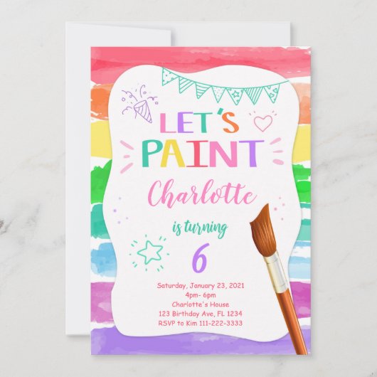 Peinture Invitation Anniversaire (Devant)