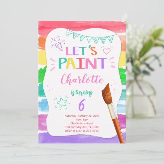 Peinture Invitation Anniversaire (Debout devant)