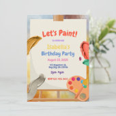 Peinture Invitation fête d'anniversaire (Debout devant)
