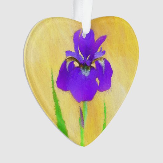 Peinture Iris à pois pourpre - Chien original mign (devant)