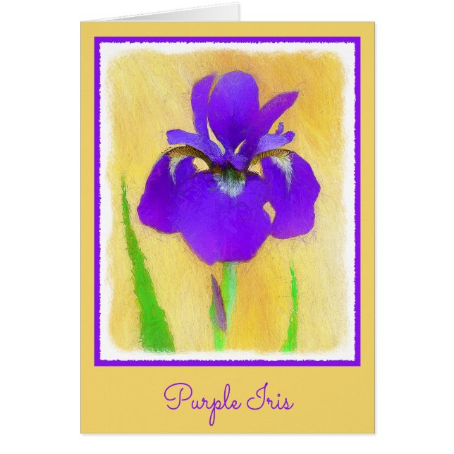Peinture Iris à pois pourpre - Chien original mign (Devant)