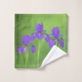 Peinture Iris Violet - Art Fleur Originale (Gant de toilette)