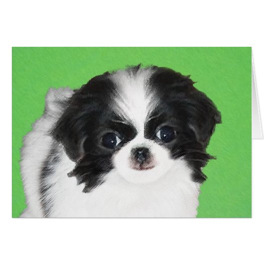 Peinture japonaise de chiot - Art original de chie (Devant horizontal)