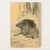 Peinture japonaise de sanglier Cochon Année Zodiac (Dos)