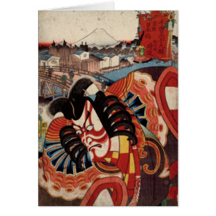 Peinture japonaise vintage - acteur de Kabuki