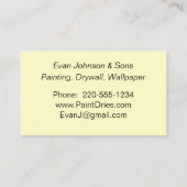 Peinture jaune, exemple de Carte de visite (Dos)