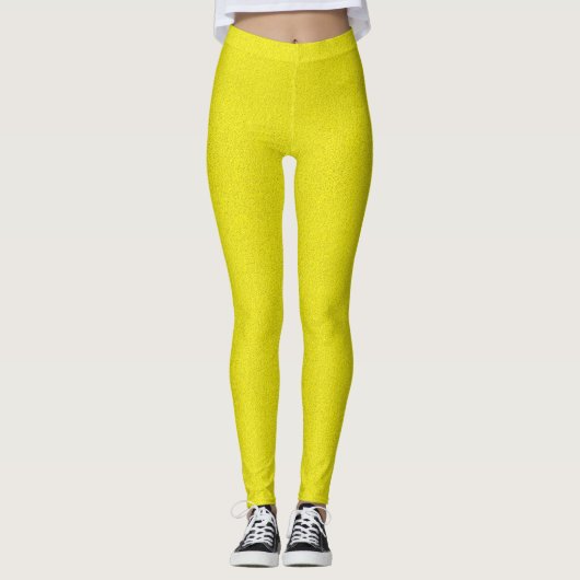 Peinture jaune, leggings à impression texturée (Devant)