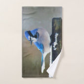 Peinture Jay Bleu - Art Oiseau Original (Serviette à main)
