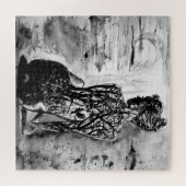 Peinture Jigsaw Puzzle Nature Lady - Noir Blanc (Horizontal)
