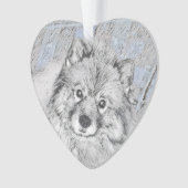 Peinture Keeshond Beth - Joli art original chien (devant)