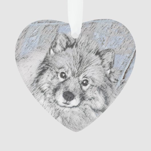 Peinture Keeshond Beth - Joli art original chien (devant)