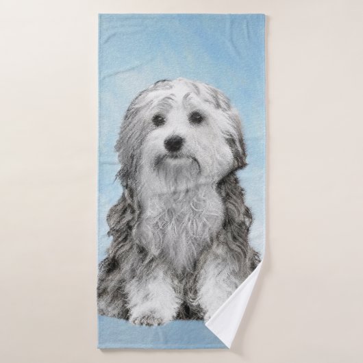 Peinture Lowchen - Cute Original Chien Art (Serviette de bain)