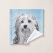Peinture Lowchen - Cute Original Chien Art (Gant de toilette)