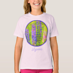 Peinture Lupine - T-shirt Art Fleur original
