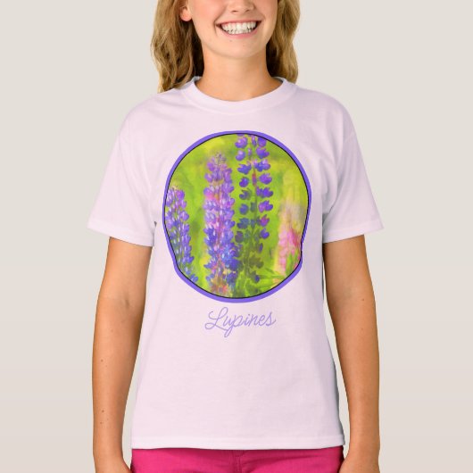 Peinture Lupine - T-shirt Art Fleur original (Devant)