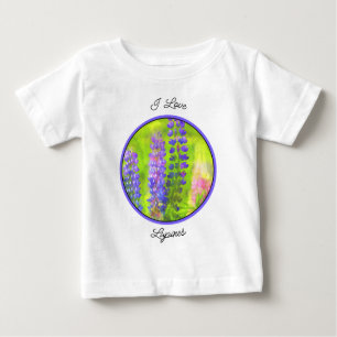 Peinture Lupine - T-Shirt original d'Art Fleur Béb