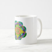 Peinture Mandala verte classique Mug blanc (Devant droit)