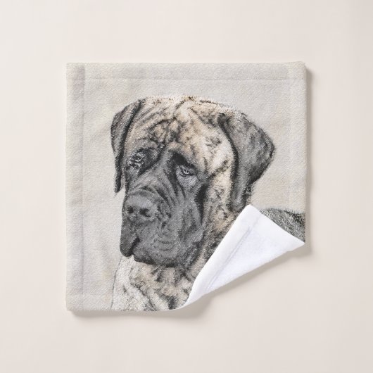 Peinture mastiff anglaise (Brindle) - Dog Art (Gant de toilette)