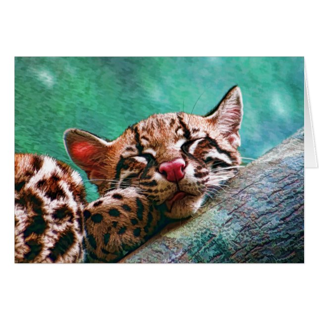 Peinture mignonne de chaton d'Ocelot de bébé de (Devant horizontal)