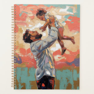 Peinture moderne abstraite de père et enfant