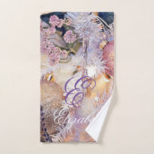 Peinture moderne Arbre de Noël Décorations violett (Serviette à main)