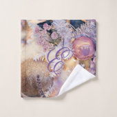 Peinture moderne Arbre de Noël Décorations violett (Gant de toilette)